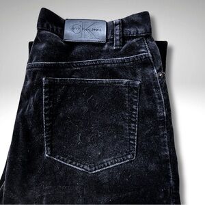 Calvin Klein Jeans Black Velvet Pants Size 10 Heritage Academia Classic